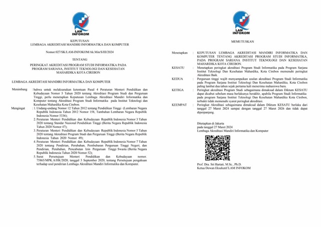 Sertifikat Akreditasi Program Studi Informatika